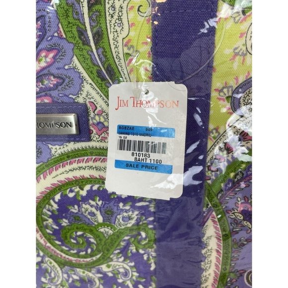 Jim Thompson Madrid Multicolor Paisley Floral Print Large Canvas Tote Shopper - Picture 2 of 13